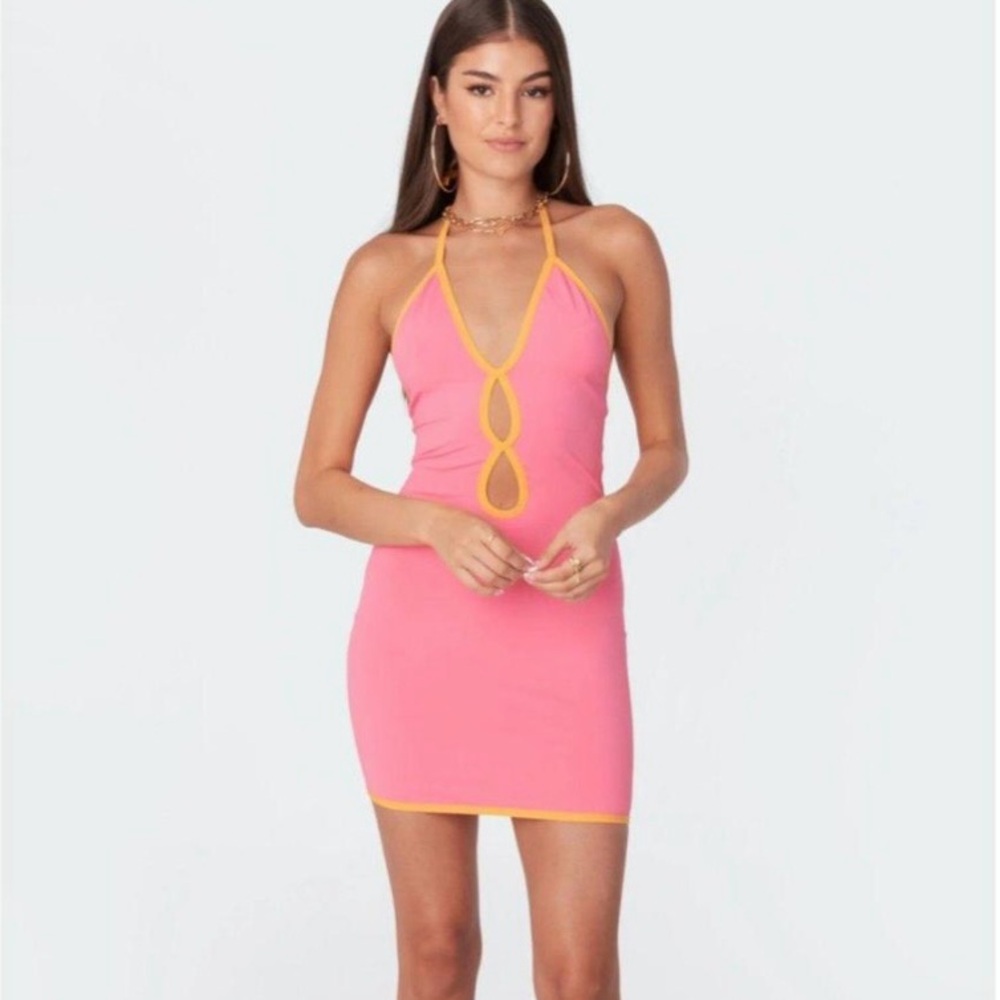 Edikted women’s pink and orange dress